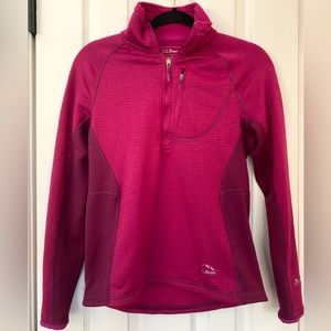 LL Bean Womens Pink Polartec Waffle Quarter Zip Jacket,  Size XS